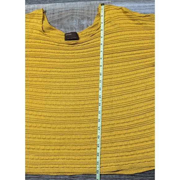 Kerisma Womens Textured Mustard Yellow Sweater 3/4 Sleeve Boat Neck Medium/Large - Picture 12 of 15